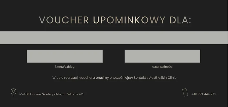 Voucher upominkowy – tył